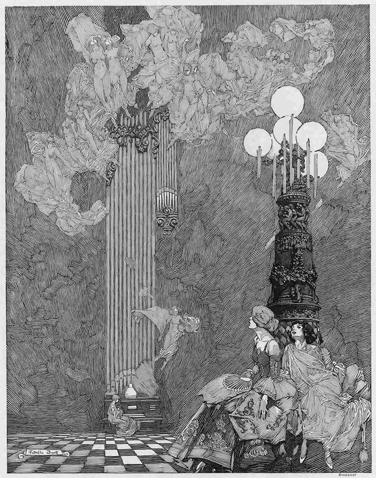 用钢笔画版画的人