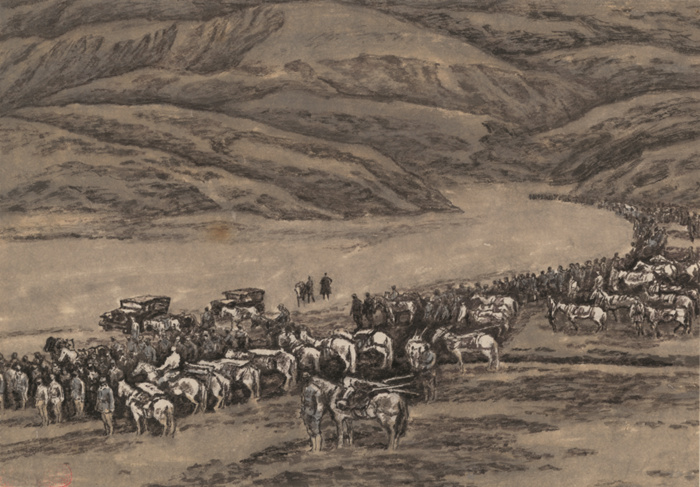 “烽火史诗——赵奇抗战题材绘画展”在合肥亚明艺术馆开幕